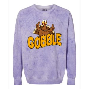 Gobble Turkey Thanksgiving Holiday Colorblast Crewneck Sweatshirt