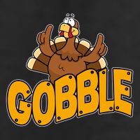 Gobble Turkey Thanksgiving Holiday 7 Panel Mesh Trucker Snapback Hat