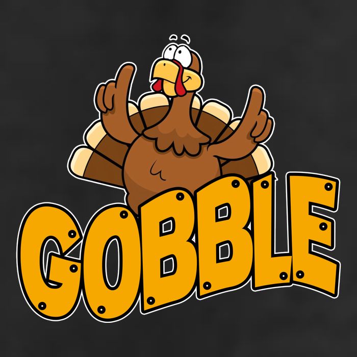 Gobble Turkey Thanksgiving Holiday 7 Panel Mesh Trucker Snapback Hat
