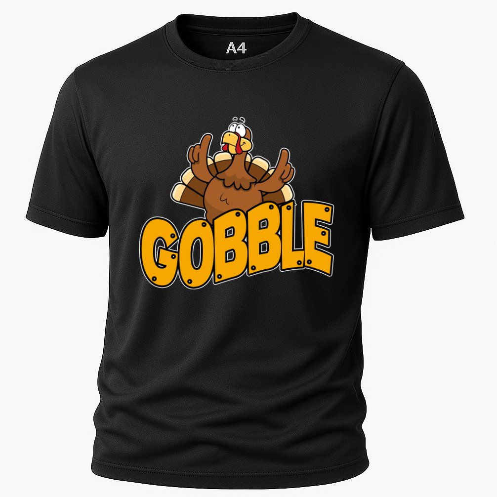 Gobble Turkey Thanksgiving Holiday Cooling Performance Crew T-Shirt