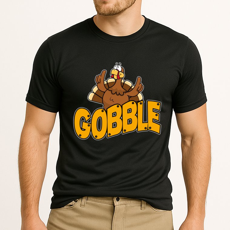 Gobble Turkey Thanksgiving Holiday Cooling Performance Crew T-Shirt