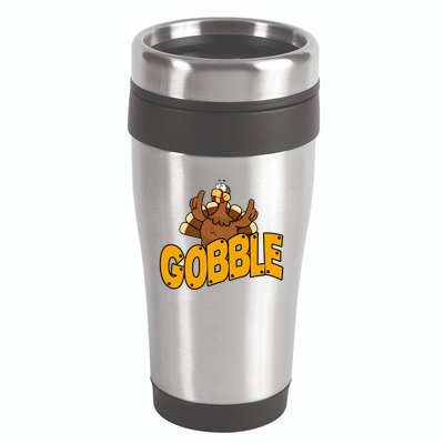 Gobble Turkey Thanksgiving Holiday 16oz Travel Tumbler