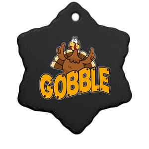 Gobble Turkey Thanksgiving Holiday Ceramic Star Ornament