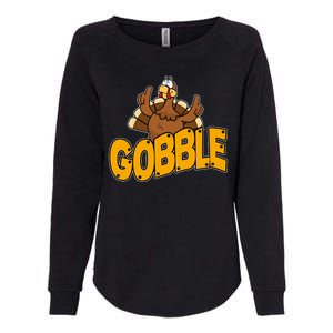 Gobble Turkey Thanksgiving Holiday Womens California Wash Sweatshirt