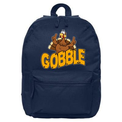 Gobble Turkey Thanksgiving Holiday 16 in Basic Backpack