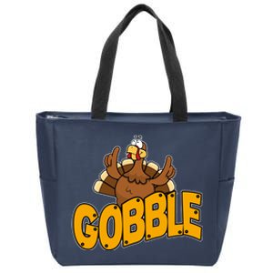 Gobble Turkey Thanksgiving Holiday Zip Tote Bag