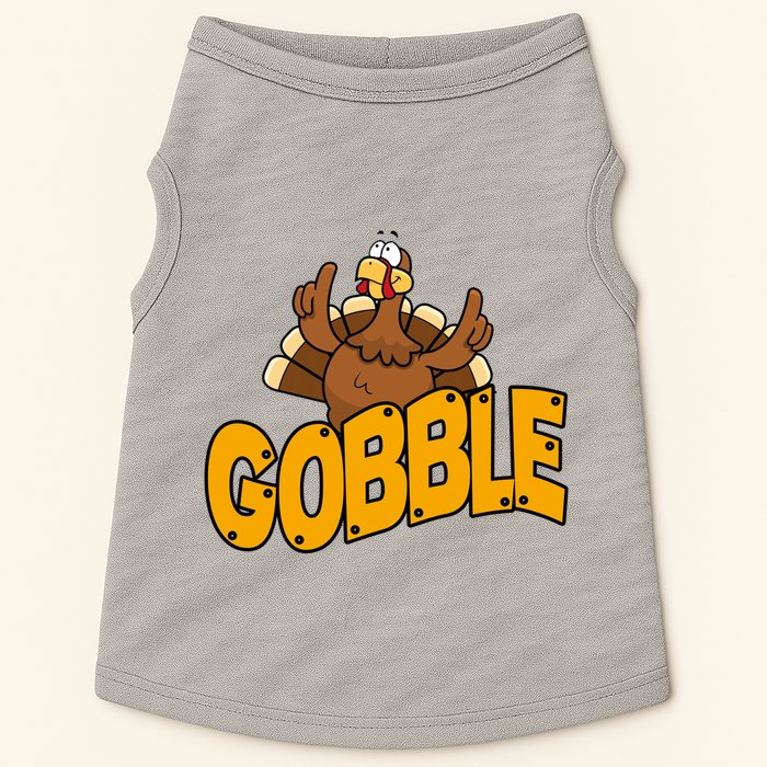 Gobble Turkey Thanksgiving Holiday Doggie Tank