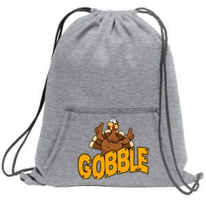 Gobble Turkey Thanksgiving Holiday Sweatshirt Cinch Pack Bag