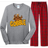 Gobble Turkey Thanksgiving Holiday Long Sleeve Pajama Set