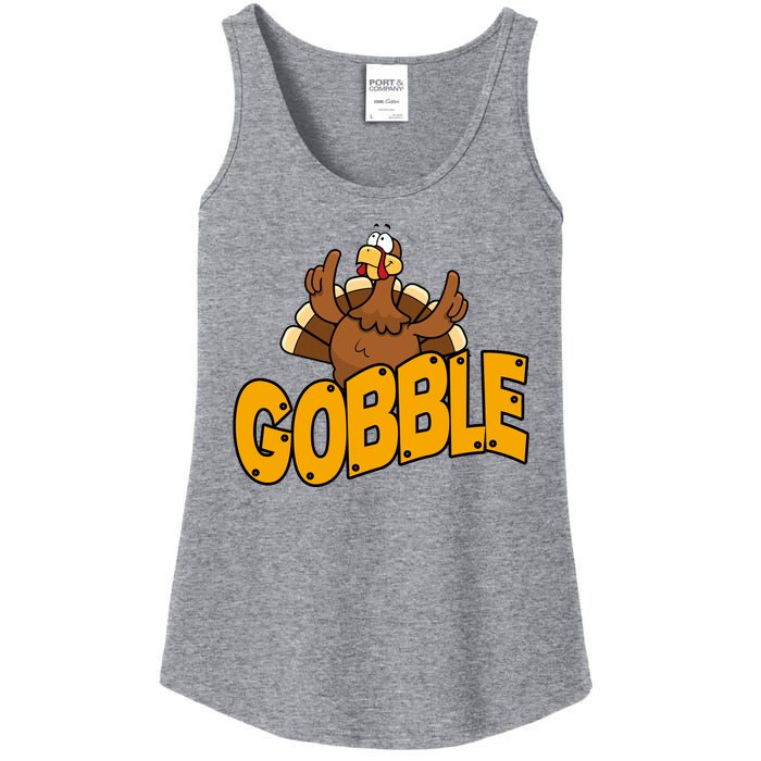 Gobble Turkey Thanksgiving Holiday Ladies Essential Tank