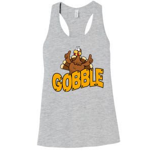 Gobble Turkey Thanksgiving Holiday Women's Racerback Tank