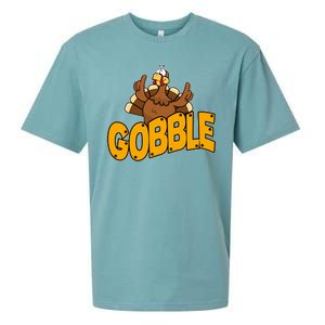 Gobble Turkey Thanksgiving Holiday Sueded Cloud Jersey T-Shirt