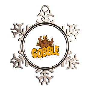 Gobble Turkey Thanksgiving Holiday Metallic Star Ornament