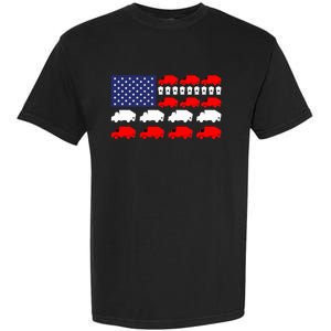 Garbage Truck Usa American Flag Patriotic Garment-Dyed Heavyweight T-Shirt