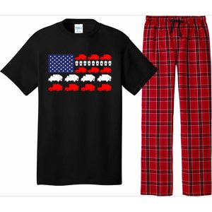 Garbage Truck Usa American Flag Patriotic Pajama Set