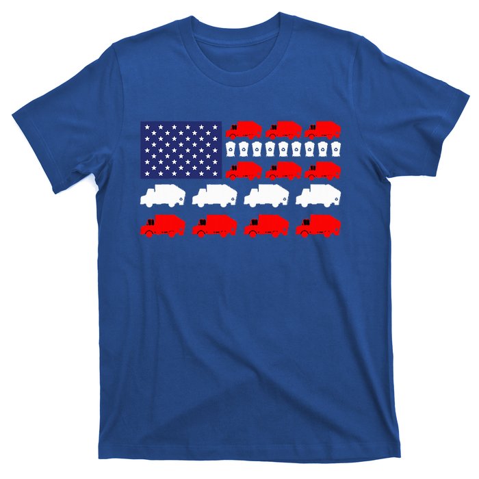 Garbage Truck Usa American Flag Patriotic T-Shirt