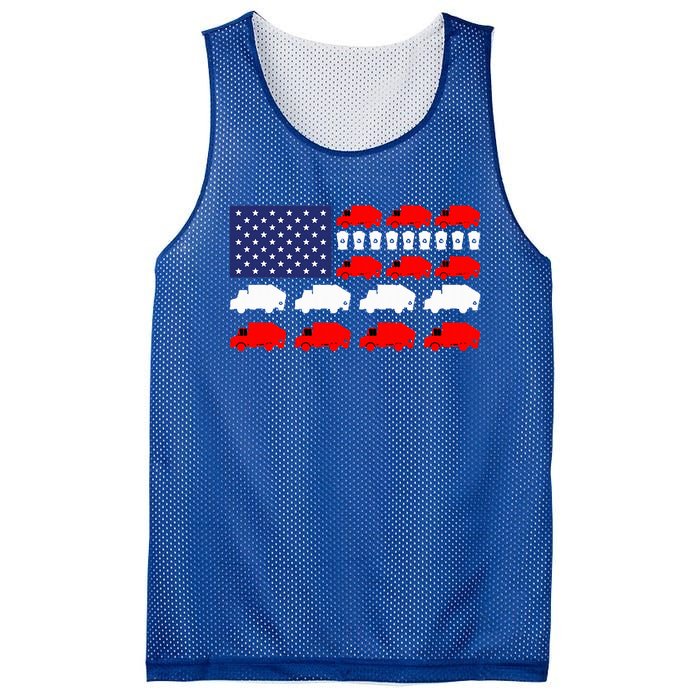 Garbage Truck Usa American Flag Patriotic Mesh Reversible Basketball Jersey Tank