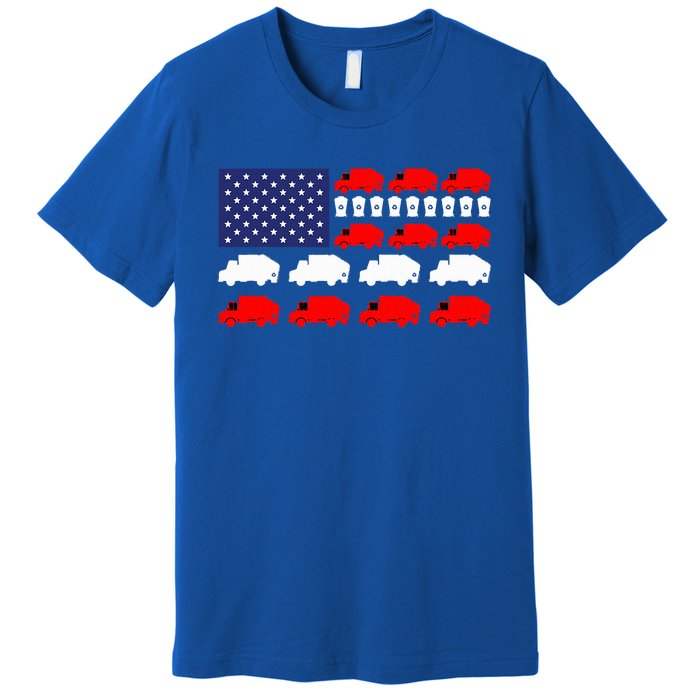 Garbage Truck Usa American Flag Patriotic Premium T-Shirt