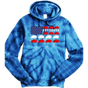 Garbage Truck Usa American Flag Patriotic Tie Dye Hoodie