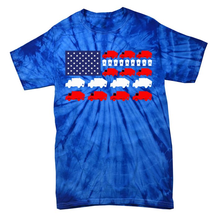 Garbage Truck Usa American Flag Patriotic Tie-Dye T-Shirt