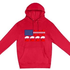 Garbage Truck Usa American Flag Patriotic Premium Pullover Hoodie