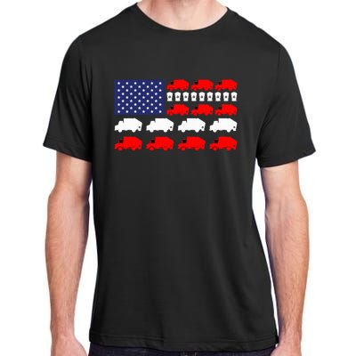 Garbage Truck Usa American Flag Adult ChromaSoft Performance T-Shirt