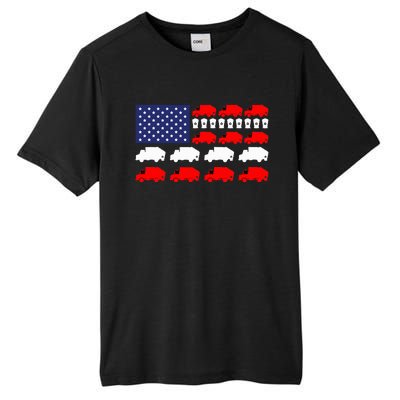 Garbage Truck Usa American Flag Tall Fusion ChromaSoft Performance T-Shirt