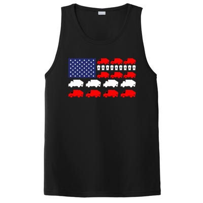 Garbage Truck Usa American Flag PosiCharge Competitor Tank