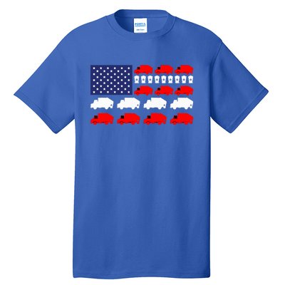 Garbage Truck Usa American Flag Tall T-Shirt