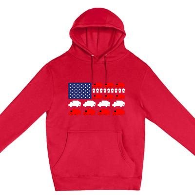 Garbage Truck Usa American Flag Premium Pullover Hoodie