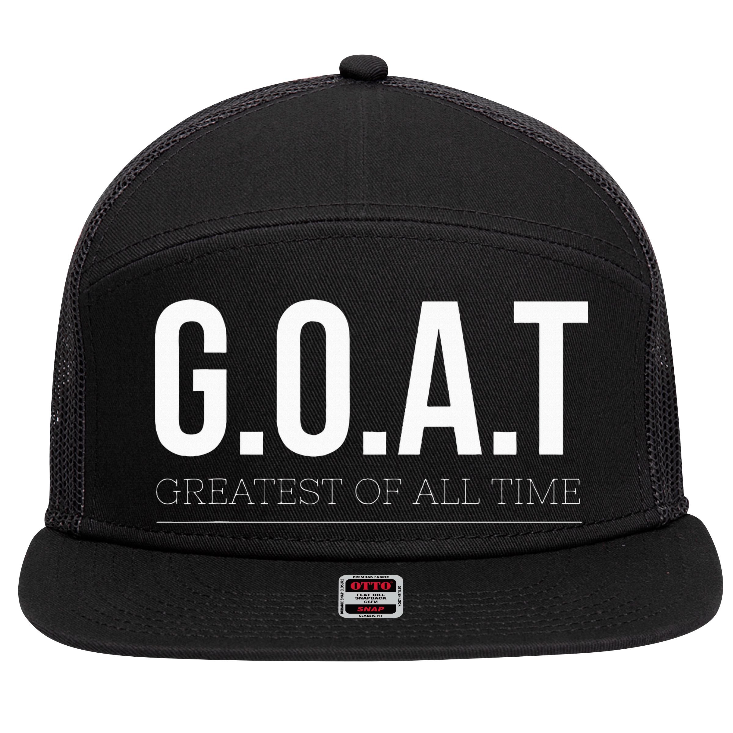 G.O.A.T The Ultimate Champion 7 Panel Mesh Trucker Snapback Hat