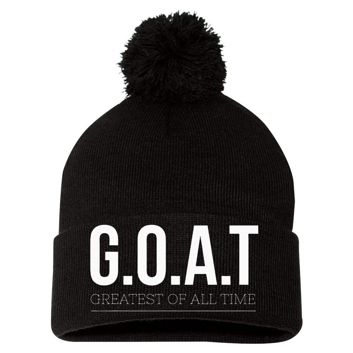 G.O.A.T The Ultimate Champion Pom Pom 12in Knit Beanie