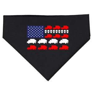 Garbage Truck Usa American Flag Patriotic USA-Made Doggie Bandana