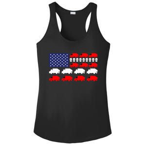 Garbage Truck Usa American Flag Patriotic Ladies PosiCharge Competitor Racerback Tank