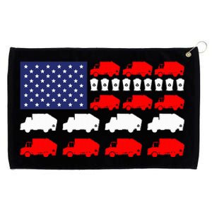 Garbage Truck Usa American Flag Patriotic Grommeted Golf Towel