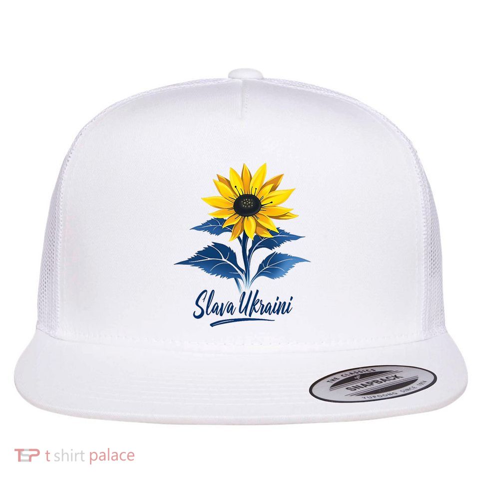 Glory To Ukraine Flat Bill Trucker Hat