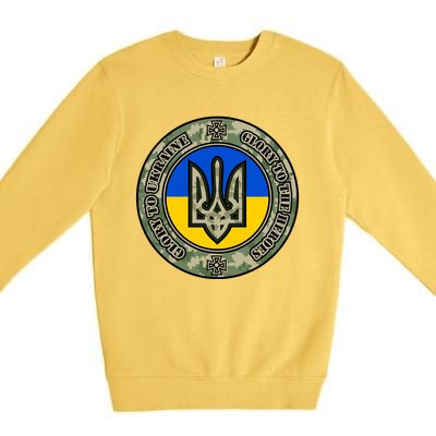 Glory To Ukraine Heroes Premium Crewneck Sweatshirt