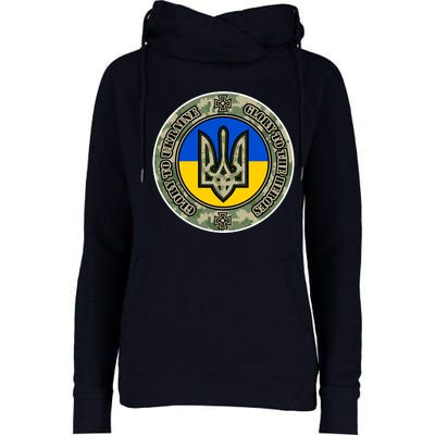 Glory To Ukraine Heroes Womens Funnel Neck Pullover Hood