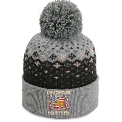 Georgetown Texas Usa Flag 4th Of July Funny Gift The Baniff Cuffed Pom Beanie