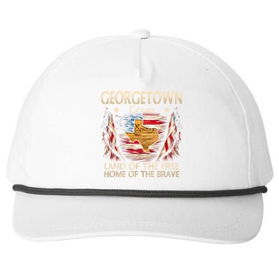 Georgetown Texas Usa Flag 4th Of July Funny Gift Snapback Five-Panel Rope Hat