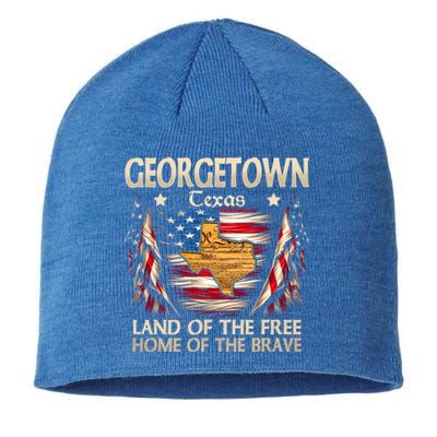 Georgetown Texas Usa Flag 4th Of July Funny Gift Sustainable Beanie