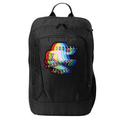 Ghost Trippy Vaporwave Halloween Techno Rave Edm Music Party City Backpack