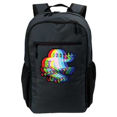 Ghost Trippy Vaporwave Halloween Techno Rave Edm Music Party Daily Commute Backpack