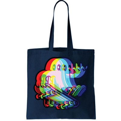 Ghost Trippy Vaporwave Halloween Techno Rave Edm Music Party Tote Bag