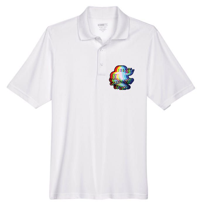 Ghost Trippy Vaporwave Halloween Techno Rave Edm Music Party Men's Origin Performance Pique Polo