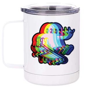 Ghost Trippy Vaporwave Halloween Techno Rave Edm Music Party 12 oz Stainless Steel Tumbler Cup