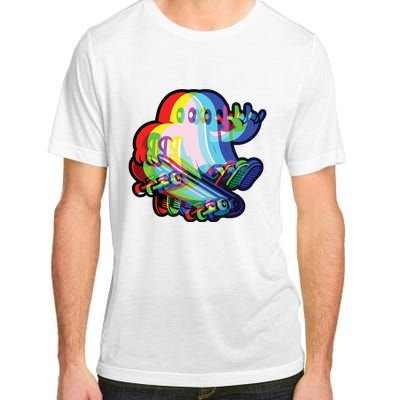 Ghost Trippy Vaporwave Halloween Techno Rave Edm Music Party Adult ChromaSoft Performance T-Shirt