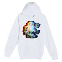 Ghost Trippy Vaporwave Halloween Techno Rave Edm Music Party Premium Pullover Hoodie