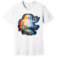 Ghost Trippy Vaporwave Halloween Techno Rave Edm Music Party Premium T-Shirt