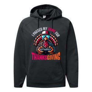 Gamer Thanksgiving Videogame Gaming Turkey Performance Fleece Hoodie